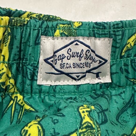 Baby Gap Dinosaur Swim Trunks sz 4T Green Lined Swim Shorts - Picture 7 of 8